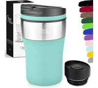 Milu Tazza termica da viaggio per caffè 210ml - 100% a Prova di perdite - Isolata Tazza di caffè e tè da portare via Tazza Termica da bere in acciaio inossidabile - Caldo e freddo - Turchese