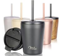 Milu Tazza Termica per caffè 300ml, 400ml, 500ml - Thermo Coffee Mug-to-Go, Tazza da Viaggio Senza BPA, Litri con Isolamento, In Acciaio Inox e Tenuta stagna per caffè e tè (Black, 300ml)