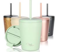 Milu Tazza Termica per caffè 300ml, 400ml, 500ml - Thermo Coffee Mug-to-Go, Tazza da Viaggio Senza BPA, Litri con Isolamento, In Acciaio Inox e Tenuta stagna per caffè e tè (Lily green, 300ml)