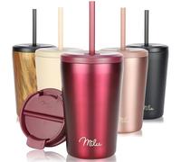 Milu Tazza Termica per caffè 300ml, 400ml, 500ml - Thermo Coffee Mug-to-Go, Tazza da Viaggio Senza BPA, Litri con Isolamento, In Acciaio Inox e Tenuta stagna per caffè e tè (Berry, 400ml)