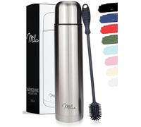 Milu Thermo Caffè Borraccia Termica - 1L, 750ml, 500ml - Termos Bottiglia Acqua per Vuoto in Acciaio Inox per Mantenere Caldo/Freddo (Argento, 1 Litro)