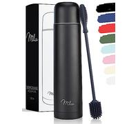 Milu Thermo Caffè Borraccia Termica - 1L, 750ml, 500ml - Termos Bottiglia Acqua per Vuoto in Acciaio Inox per Mantenere Caldo/Freddo (Nero, 1 Litro)