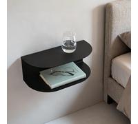 MILUKA Set da 2 Comodini Camera da Letto Moderni da 40 x 20 cm | Comodino Sospeso Nere, 2 Livelli | Mensole da Muro Versatile come Comodino Piccolo, Consolle Ingresso