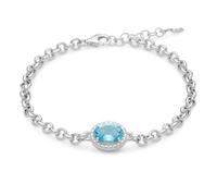 Miluna BRD909 Women's Bracelet - 925 Silver with Oval Blue Topaz