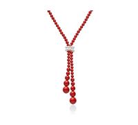 Miluna CLD3658 Women's Necklace with Red Coral and Freshwater Pearls