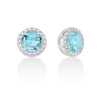 Miluna ERD2580 Women's Earrings - 925 Sterling Silver with Round Blue Topaz
