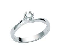 Miluna LID1337-D50V Women's 18K White Gold Solitaire Diamond Ring