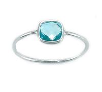 Miluna LID3163X Women's 9K White Gold Topaz and Diamond Ring