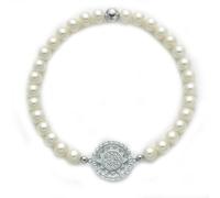 Miluna PBR2984-TPZ Women's Bracelet - 925 Silver with White Pearls and Butterfly Design