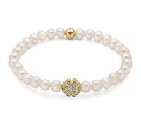 Miluna PBR3501G-TPZ Women's Bracelet - 925 Silver with White Pearls and Four-Leaf Clover