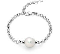 Miluna PBR3546B Women's Bracelet - 925 Silver with White Pearls and Flower Design
