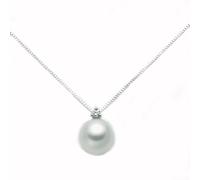 Miluna PCI885BM_2V5 Women's Necklace - 18K White Gold with Pearl and Diamond Pendant