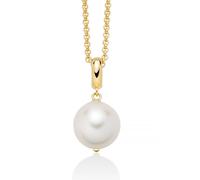 Miluna PCL6540G Women's Necklace - 925 Silver with White Baroque Pearl and Gold Plating