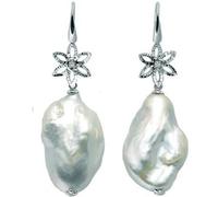 Miluna PER2029 Women's White Gold Earrings with Pearls and Diamonds