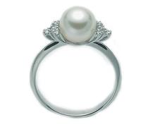Miluna PLI1431M Women's 18K White Gold Ring with Pearl and Diamonds