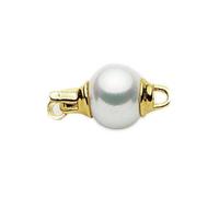 Miluna PNL51 Women's White Gold Necklace with Pearls and Diamonds