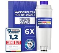 MILUX® 6 pezzi di ricambio per filtro acqua DeLonghi - si adatta a DeLonghi Magnifica, Dinamica, Primadonna, Eletta Explorer - sostituisce il filtro dell'acqua De Longhi per macchine da caffè e