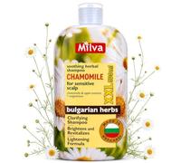 Milva Shampoo alla Camomilla per Cute Sensibile e Secca, 500 ml - Shampoo Delicato Illuminante per Capelli Biondi e Chiari - con Magnesio ed Estratto di Mela - Deterge, Ravviva e Dona Luminosità