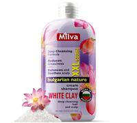 Milva Shampoo Capelli Grassi con Argilla Bianca Caolino - Shampoo Seboregolatore Purificante per Cute Grassa e Sensibile, Trattamento Naturale 500 ml - Pulisce in Profondità ed Esfolia
