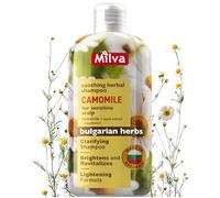 Milva Shampoo Chiarificante Camomilla | Shampoo schiarente per capelli lucidi da 200 ml | Estratto di Mela e magnesio, allevia e lenisce il cuoio capelluto sensibile