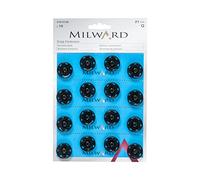Milward - Bottone Automatico in Ottone 21 mm, Confezione da 16 Pezzi, Colore: Nero