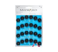 Milward - Bottoni Automatici in Ottone 18 mm, 24 Pezzi, Colore: Nero