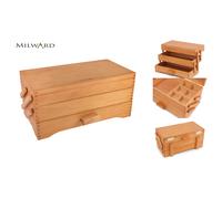 Milward Scatola cantilever artigianale, 3 ripiani, legno di pino, chiusura magnetica, 17x37x22,5 cm