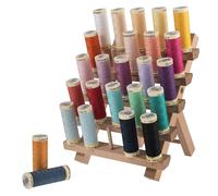 Milward Thread Storage Portafilo da cucito-Porta rocchetto di filo, indipendente o montato a parete, 25 bobine, Legno Naturale, 14.5 x 15.5 x 18cm