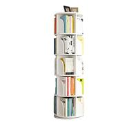 MILWPC Librerie Scaffale Bianco Girevole a 360 Gradi, Scaffale Girevole Creativo Libreria a 360 Gradi per Studenti E Scaffali per Libri (Color : White, Size : 50.5 * 159cm)
