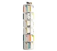 MILWPC Librerie Scaffale Bianco Girevole a 360 Gradi, Scaffale Girevole Creativo Libreria a 360 Gradi per Studenti E Scaffali per Libri (Color : White, Size : 50.5 * 190cm)