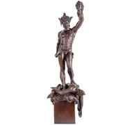 MILY-ART Scultura in bronzo Perseo e la testa di Medusa, statua mitologica alta 63 cm, opera d'arte in fusione a cera persa realizzata a mano, statuetta di dio greco per decorazioni di lusso per la