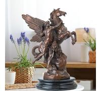 MILY-ART Statua in bronzo di Perseo e Pegaso con Medusa - Scultura iconica della mitologia greca, opera d'arte artigianale di qualità museale (55 cm) per collezionisti e decorazioni per la casa