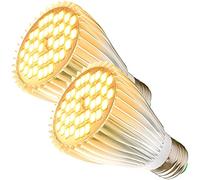 MILYN Lampada LED a Spettro Completo per Piante - 2 Confezioni da 40 LED, E27, 30 W - per Coltivazione Indoor, Idroponica, Serra, Piante Grasse, Verdure e Fiori