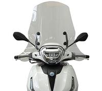 MIM Distribution Parabrezza Fabbri per Piaggio Beverly 300 400 2021, Vetro Temperato, Chiaro, Motocicletta, Anteriore
