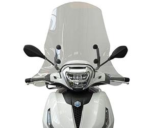 MIM Distribution Parabrezza Fabbri per Piaggio Beverly 300 400 2021, Vetro Temperato, Chiaro, Motocicletta, Anteriore