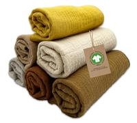 mimaDu Bio GOTS - Panni per la cura del bambino, 25 x 25 cm, in mussola, per la cura del bambino, piccoli asciugamani, 100% cotone biologico, super morbidi e assorbenti (Desert)