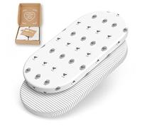 mimaDu lenzuolo navicella neonato universale per culla Babybay | 100% cotone OEKO-TEX 78x36 80x40cm (Pecorella)