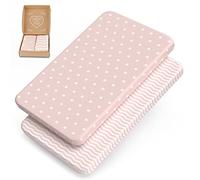 mimaDu Lenzuolo per culla lullago lenzuola per culla neonato lenzuolino lettino neonato | 100% cotone OEKO-TEX 40x90 90x45 80x53cm (rosa antico)