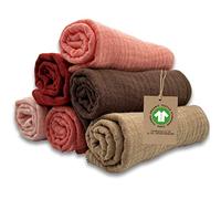 mimaDu salviette asilo bambino salvietta asilo bambina asciugamani monouso bambini telo igienico neonato asciugamani asilo bimba | 100% cotone biologico certificato GOTS 25x25cm (Blossom)