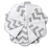 mimaDu Set di 10 mussole cotone lavette neonato teli mussola neonato teli coton neonato mussole neonata quadrotti cotone neonato mussole neonato | 100% cotone 25x25cm (grigia-blanco)