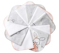 mimaDu Set di 10 mussole cotone lavette neonato teli mussola neonato teli coton neonato mussole neonata quadrotti cotone neonato mussole neonato | 100% cotone 25x25cm (rosa-grigio)