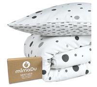 mimaDu - Set di biancheria da letto per bambini in cotone (Oeko-Tex100) 100 x 135 cm - Morbida biancheria da letto in federa e copripiumino per ragazzi, ragazze - Copripiumino per culla, culla (grigio