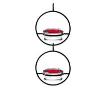 Mimdixy Alimentatore circolare sospeso di colibrì, alimentatore di colibrì appeso alimentatore di uccelli colibrì per il cortile del giardino all'aperto (2pc)