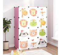 Mimdixy Armadietto modulare per bambini con 12 cubi rosa PP scarpiera per ingresso, corridoio, soggiorno, camera da letto