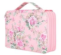 Mimdixy Astuccio per matite da 200 scomparti, organizer per astucci colorati, borsa a 4 strati Organizzatore portatile per forniture artistiche (rosa di fondazione)