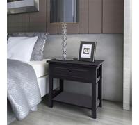 Mimdixy Comodini comodini, comodini, 2 pezzi, legno nero, per camera da letto, soggiorno, piccoli spazi, può essere installato rapidamente