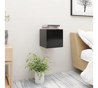 Mimdixy Comodino comodino, comodino, nero, 30,5 x 30 x 30 cm, materiale in legno, per camera da letto, soggiorno, piccoli spazi, può essere installato rapidamente