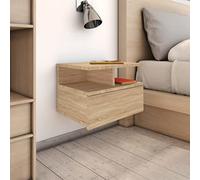 Mimdixy Comodino per letto a molle, comodino sospeso, in legno di quercia, 40 x 31 x 27 cm, per camera da letto, soggiorno, piccoli spazi, può essere installato rapidamente