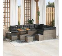 Mimdixy Divano da giardino, sala da giardino, mobili lounge, mobili da giardino, set da 12 pezzi, grigio chiaro e grigio scuro, 90 x 55 x 71 cm, mobili da terrazza per balcone, terrazza, piscina
