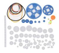 Mimdixy Kit Pacchetto Ingranaggi in plastica da 80 Pezzi, Set di Accessori per assortimento di Ingranaggi Fai-da-Te Set Ingranaggi in plastica per Manicotti Albero puleggia Cinghia